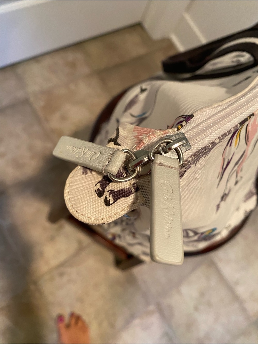 Cath Kidston Large Tote with Horse Print with Striped Handles. - Picture 8 of 16